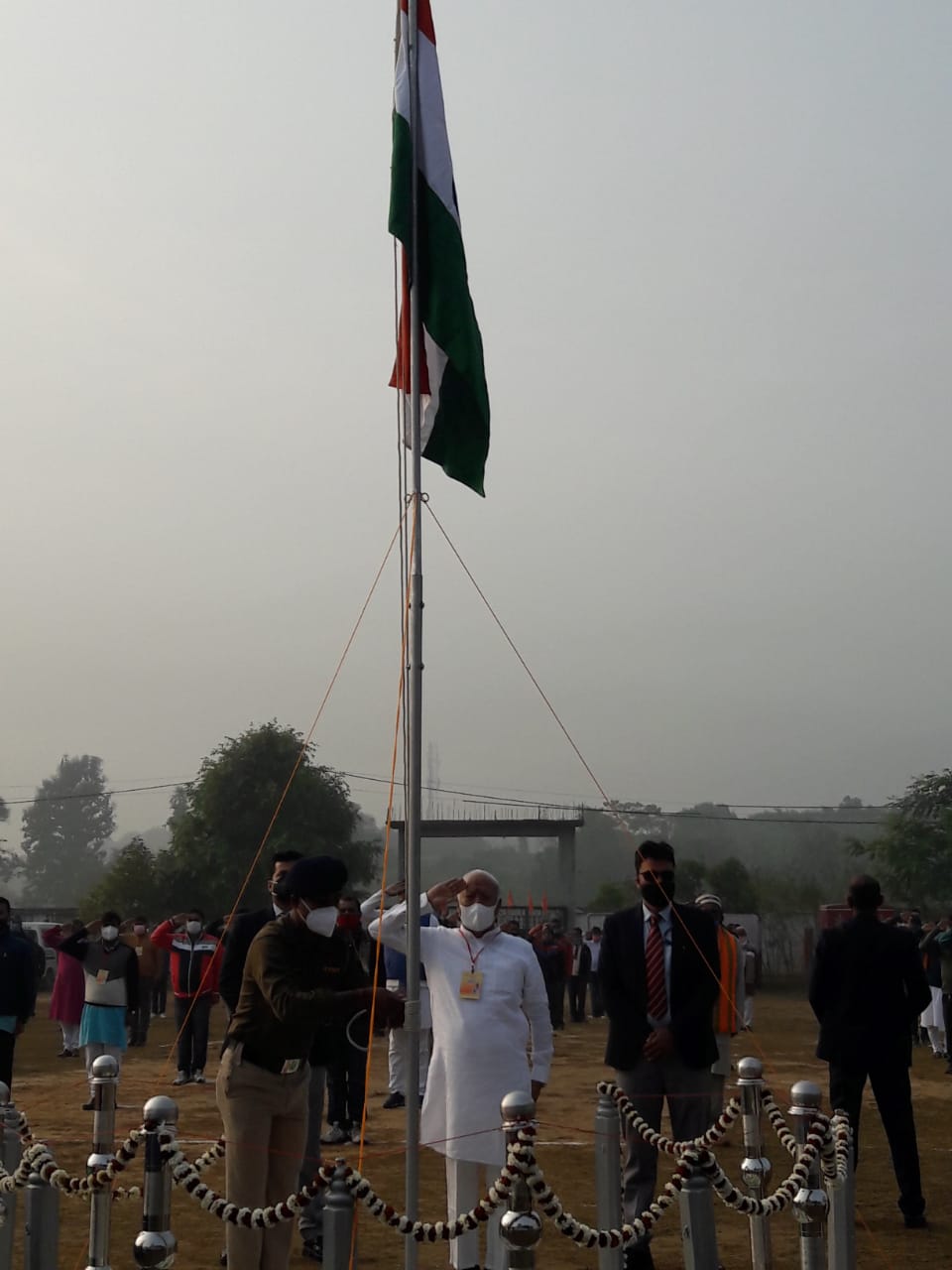 RSS Sarsanghchalak hoisted the National Flag at Sewa Dham Campus :  Agartala 